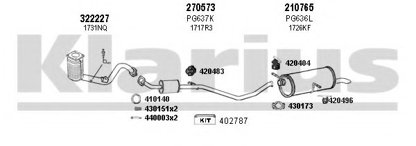 KLARIUS 631007E Exhaust System